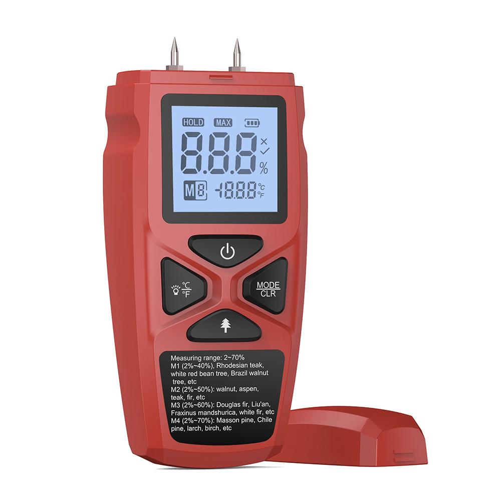 Digital Moisture Meter Handheld Wood Moisture Detector LCD Hygrometer Humidity Measurement for Timber Bamboo Paper Herbal