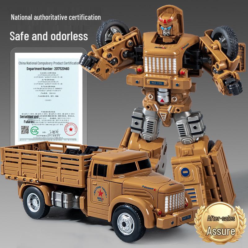 Kids' Transforming Military Tank and Airplane Robot Toy Set