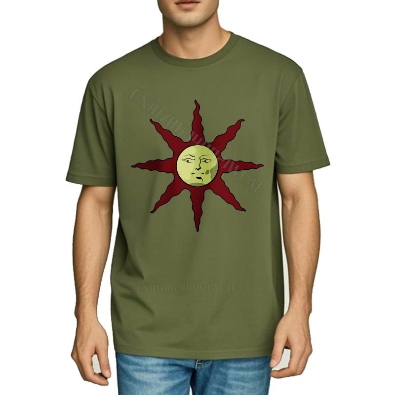 Tshirts For Unisex Fashion Classic Tshirt Red Sun With Face Design Workout Vintage Tshirt Cool Cheap Tshirt Casual