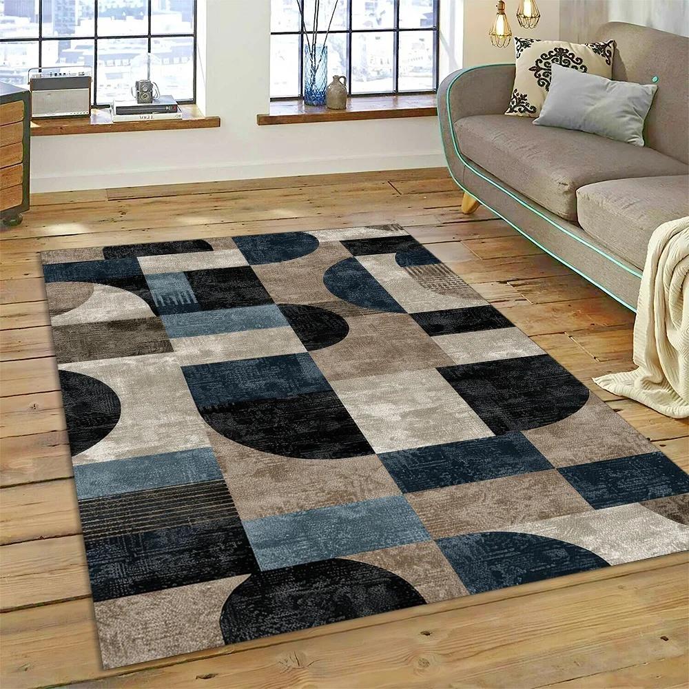 

3D Богемский Абстрактный Современное Искусство Геометрия 27 Стиль Новый Ковер Коврик для Гостиной Спальни Дома Украшение Дивана, Нескользящий Напольный Коврик 40x60cm( 15x23in )