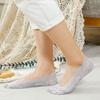 5 Pairs Breathable Ice Silk Invisible Socks For Women Antislip Lace Low Cut Socks Casual Shoes Accessories