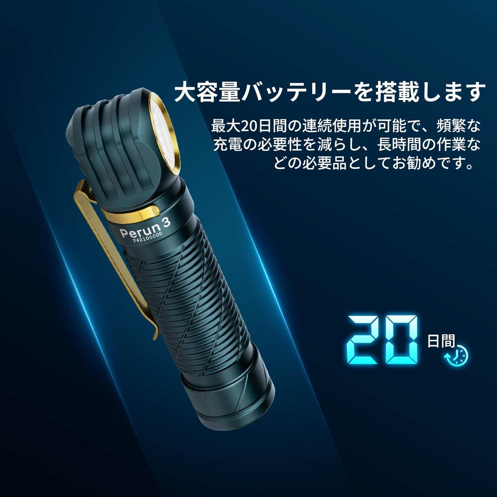OLIGHT Perun 3 LED dobíjecí přilbová svítilna 3000 bílá IP68 vodotěsná a se senzorem, ideální pro venkovní použití a noční rybolov, čelovka, svítilna, světlo,