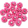 20pcs 4cm Mini Satin Ribbon Flowers Colorful Rhinestone Handmade Flowers For DIY Clothing Sewing Headwear Decoration Accessories