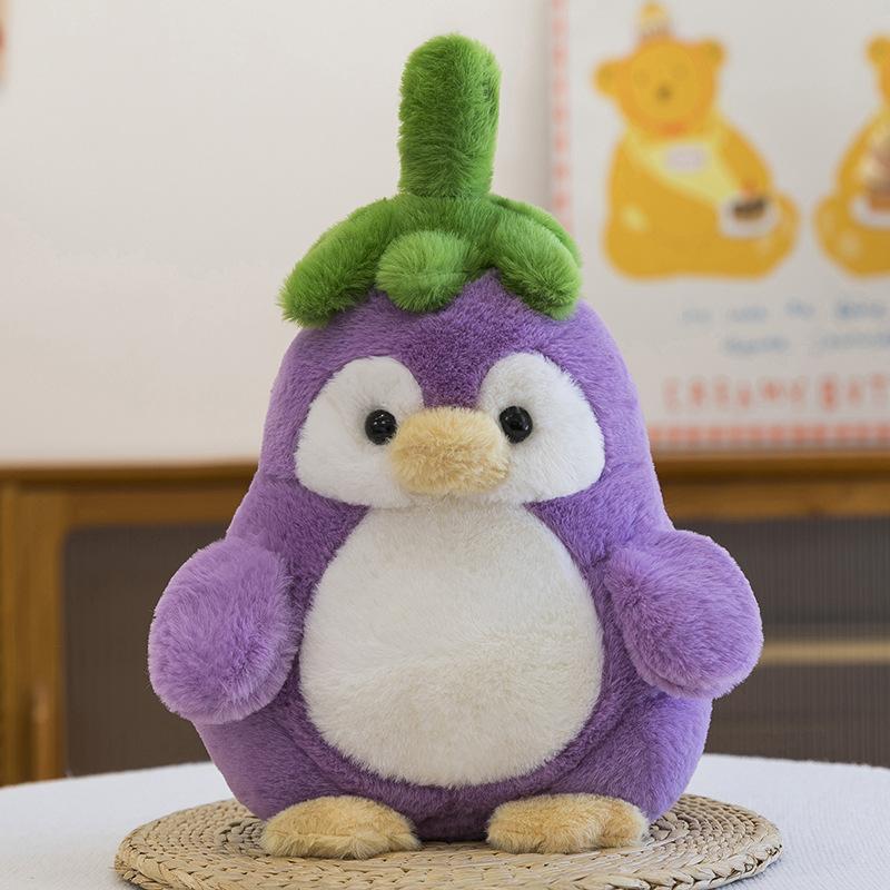 New Cute Penguin Baby Eggplant Cute Yeah Penguin Plush Doll Girl Cute Soothing Sleeping Pillow Doll