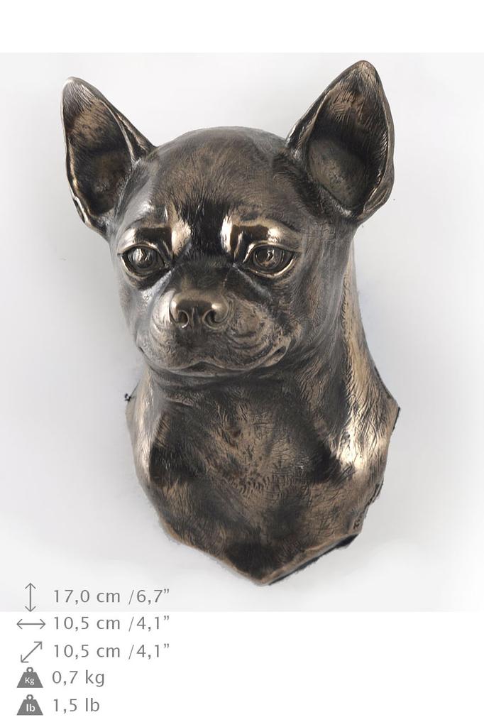 Chihuahua Short-haired, Chihuahua Smooth - Dog Statue, Hanging Bust, Unique Decoration for Dog Lover by Art-Dog Brand