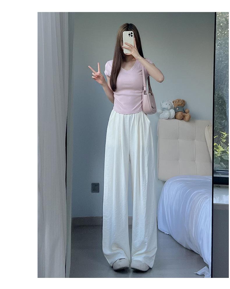 Yamamoto Blue High-Waisted Slimming Straight-Leg Textured Wide-Leg Pants 2025