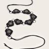 Rivet Studded PU Belt for Women Gothics Waist Belt 2000s Laceup HollowOut Belt for Teens Girl Female Western Cowboy Belt