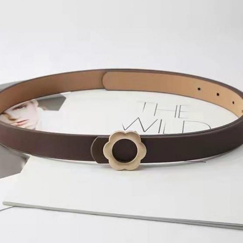 

Модный женский ремень из ПУ с пряжкой-бабочкой, стильный аксессуар для школы, работы и Brown Flower