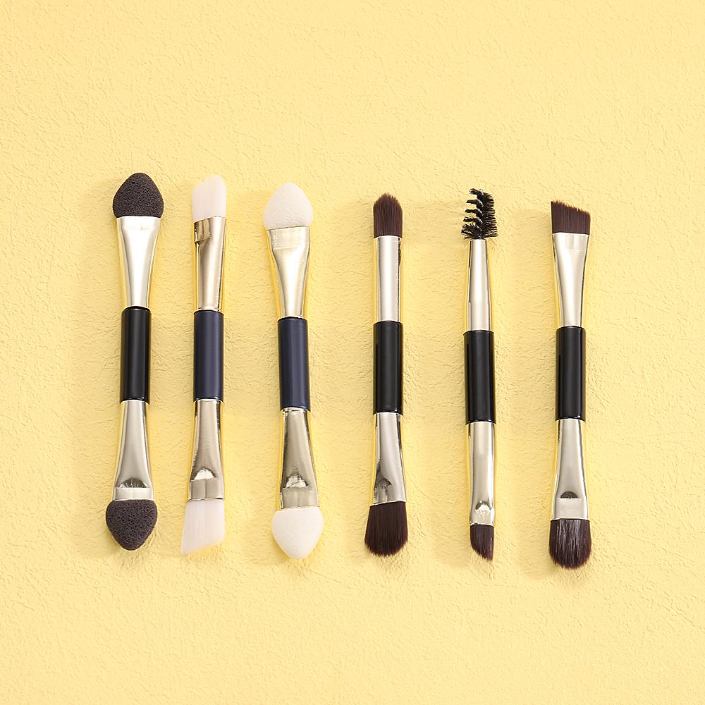 Hot-Selling Double-Ended Makeup Brush Set: Eyebrow, Eyeshadow, Eyeliner, Concealer – Perfect for Beginners, Portable & Versatile DIY Makeup Tool.