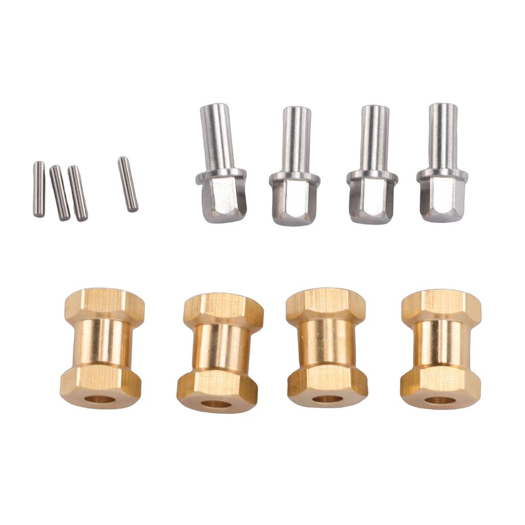 4pcs 18mm Wheel Spacers Fit for Scx10 1Celsius10 RC Crawler Car Brass Wheel Hubs Extension Drive Adapter