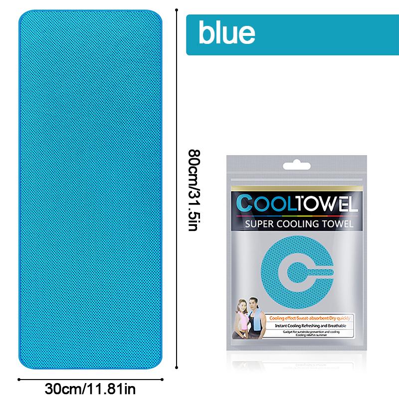 Ice Cooling Towel Quick Dry Breathable Microfiber Sweat Band for Gym Sports Instant Dry Cooling Towel 1pc-30x80cm небесно-голубой