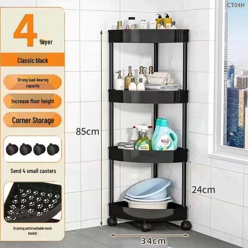 Triangular Multi-Layer Corner Shelf for Bathroom, Kitchen, Bedroom, and Living Room Storage