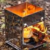 Portable Foldable Wind-proof Wood Burnings Stove Stainless Steel Alcohol Stove