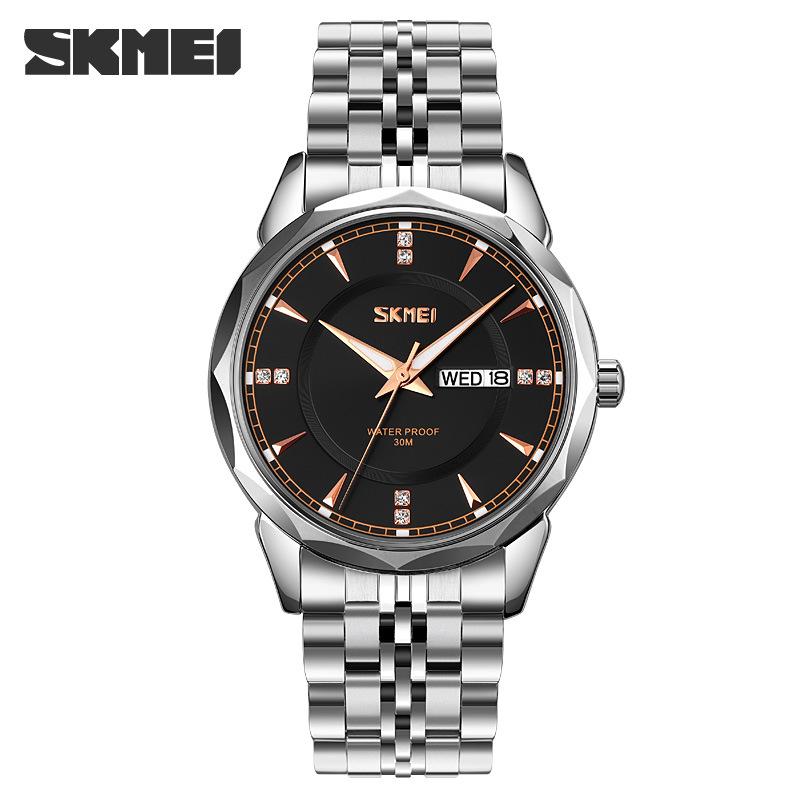 Skmei Fashion Trend Men Watch Waterproof Stainless Steel Calendar Quartz Watch Business Clock Gift Watches for Man