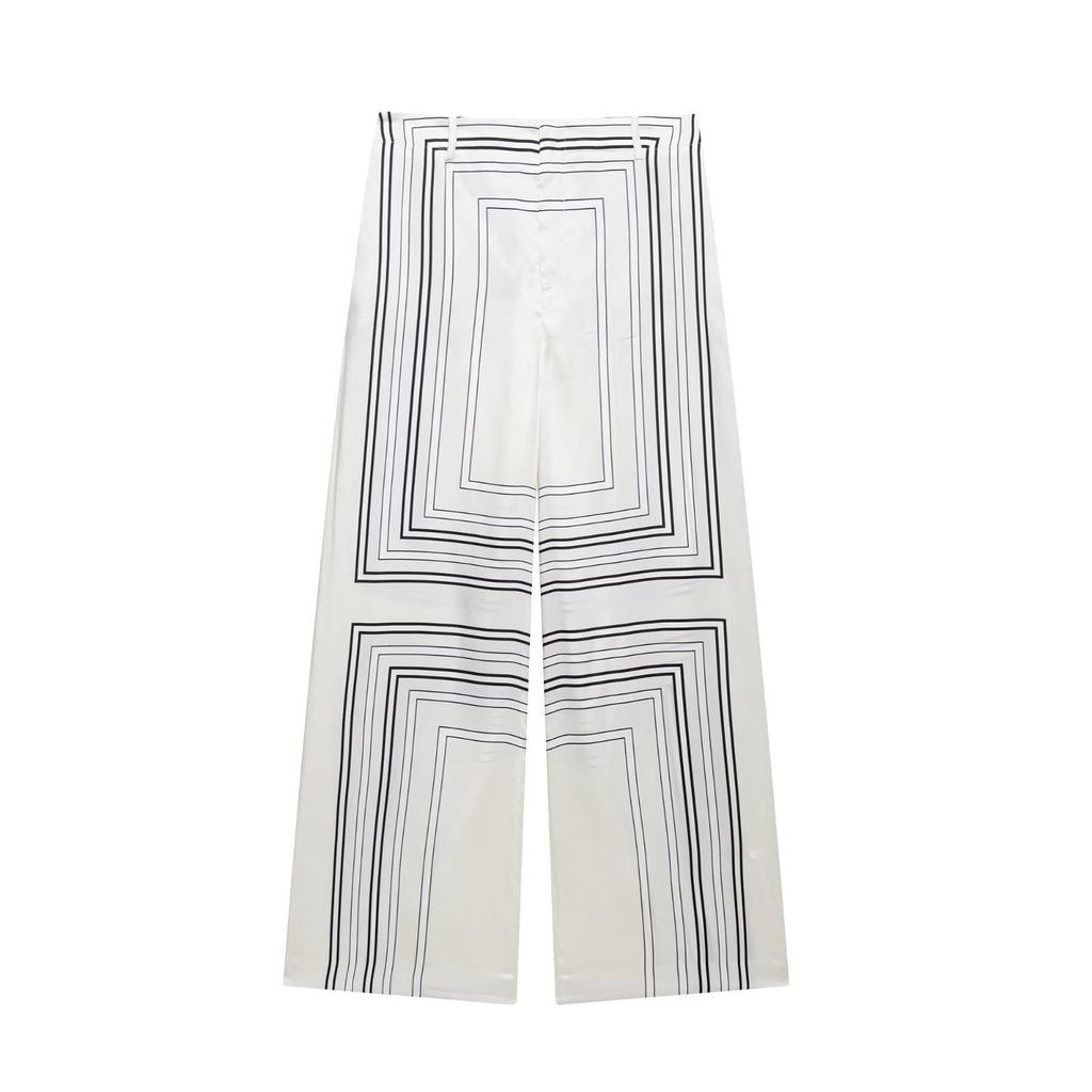 2025 Women's Two-Piece Summer Set: Versatile Print Shirt & Casual Wide-Leg Pants