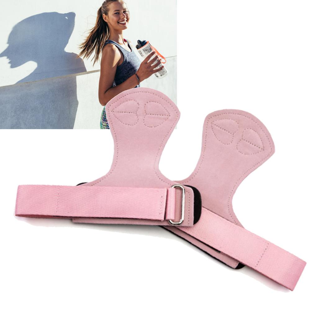 2PCS Weight Lifting Wrist Straps for Women Strong Grip Pull Ups Deadlift Strap Weight Lifting Grips Heart Shaped Pattern Pink S