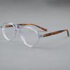 Vintage Men's Pilot Glasses Acetate Frame Korean Style Fashionable Clear Black Frame Luxury Design High-end Fake Glsses Women