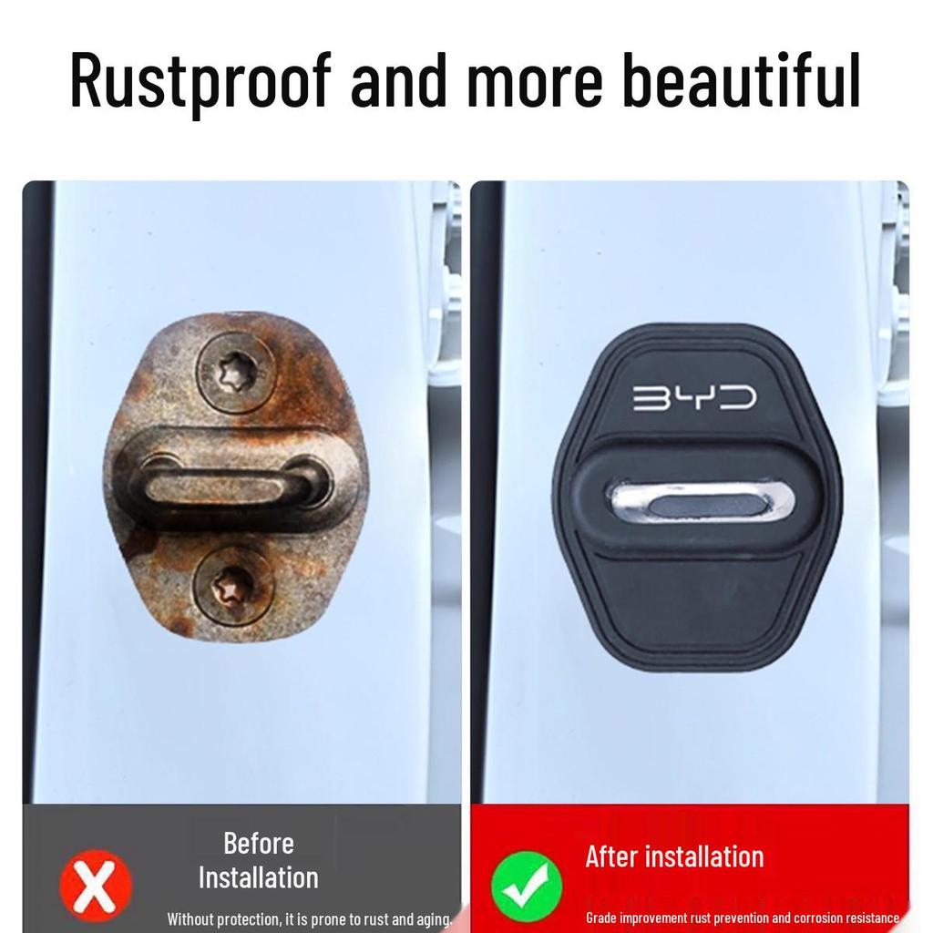 Silicone Door Lock Protector for BYD Seagull/Song/Seal/Yuan - Shock Absorption Buffer Pad