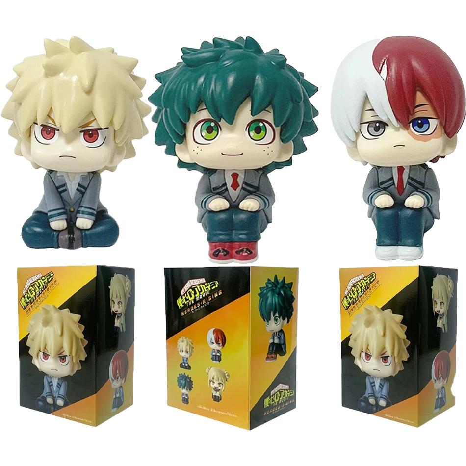 10CM Anime Figure My Hero Academia Midoriya Izuku Bakugou Katsuki Shouto Todoroki Model Ornaments Figure PVC Toy For Kids Gifts