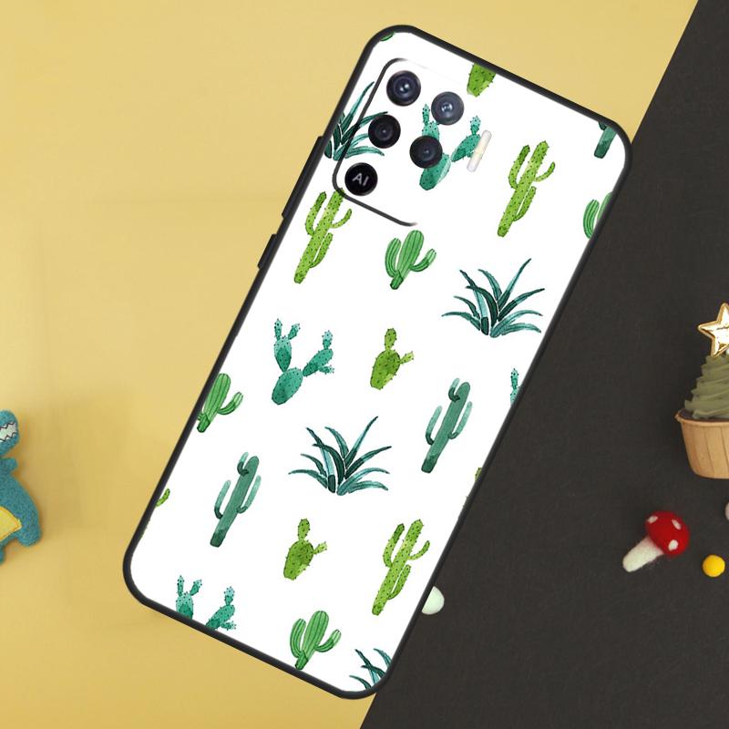 Plant Cactus Case For Oppo A5 Pro A6 A15 A16 A76 A96 A17 A57 A98 A58 A78 A18 A38 A54 A74 A94 A40 A60 A80