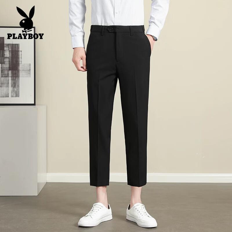 Playboy Premium Men's Slim Fit Straight Leg Casual Dress Pants