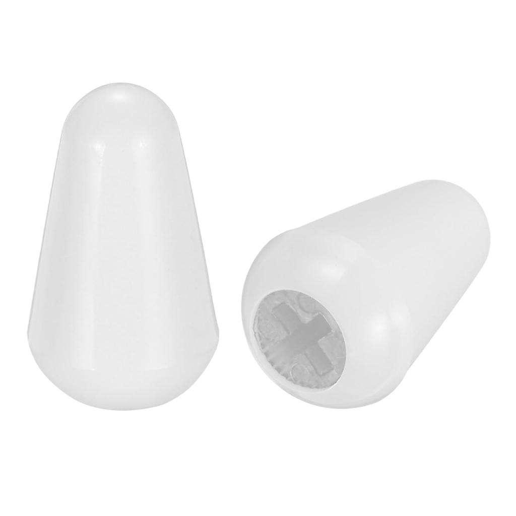 Uxcell Electric Guitar Switch Tip Knobs of Cross Opening Toggle Switch Caps SQ Style Electric Guitar Pickup Selector Replacement Parts White (Set 2)