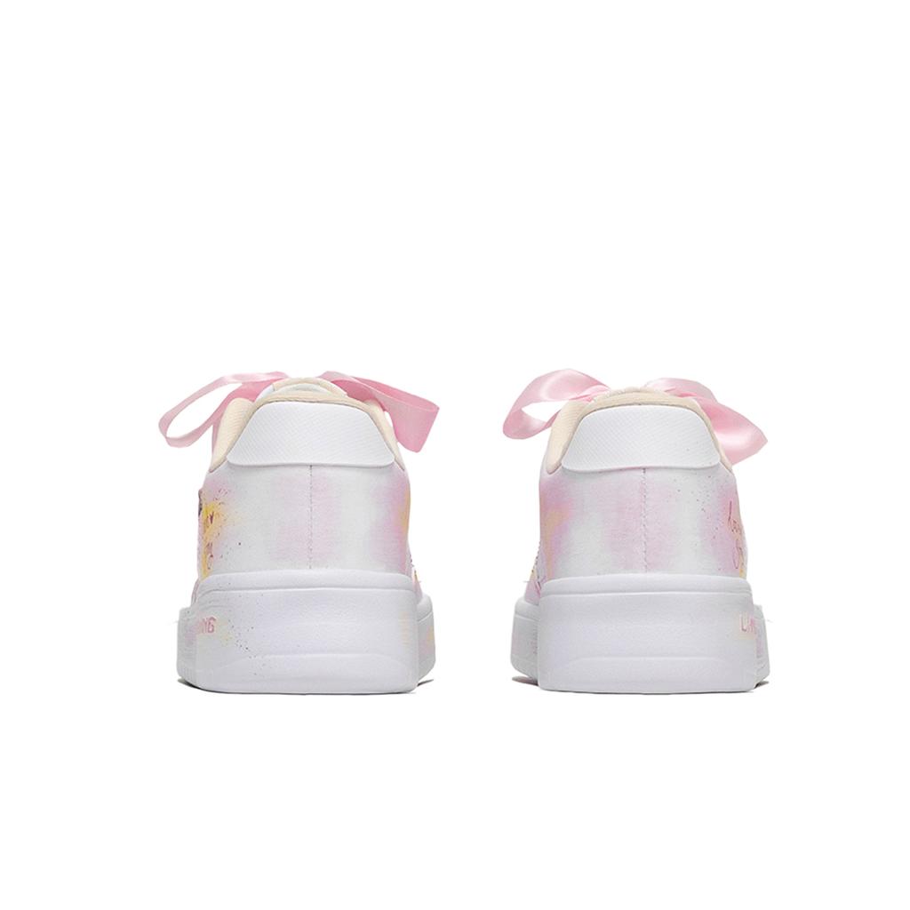 Li Ning Floating Boat Cushioning, Wear Resistant Low Top Skateboard Shoes Men's Pink White AGCS419-1(Team202-)