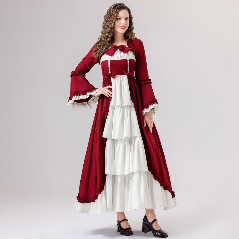 Nime Lolita Dress Medieval Court Vintage Goth Queen Cos Dress Holiday Party Uniform