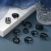 Exaggerated Butterfly, Rabbit, Mushroom, Snake Open 10-piece Set of Electrophoretic Black Rings