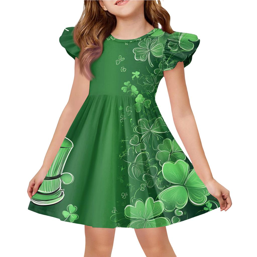 Letnia Sukienka Księżniczki dla Dziewczynek - Sukienka T-shirtowa o Kroju A. dzień Patryka