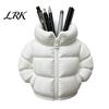 Warm Visual Pen Holder Down Jacket Holder, 3D Printed Desktop Organizer, Lightweight Durable Hollow Matte Texture for Students Dormitory Office