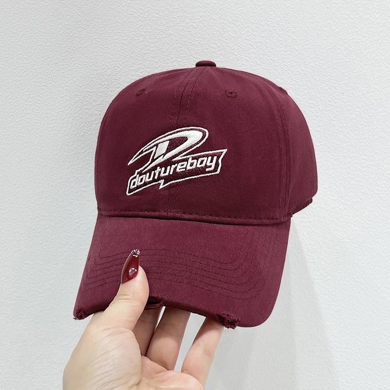 Embroidered Casual Baseball Cap for Boys and Girls Spring and Summer Sun Hat Korean Style Face Showing Little Duckball Cap