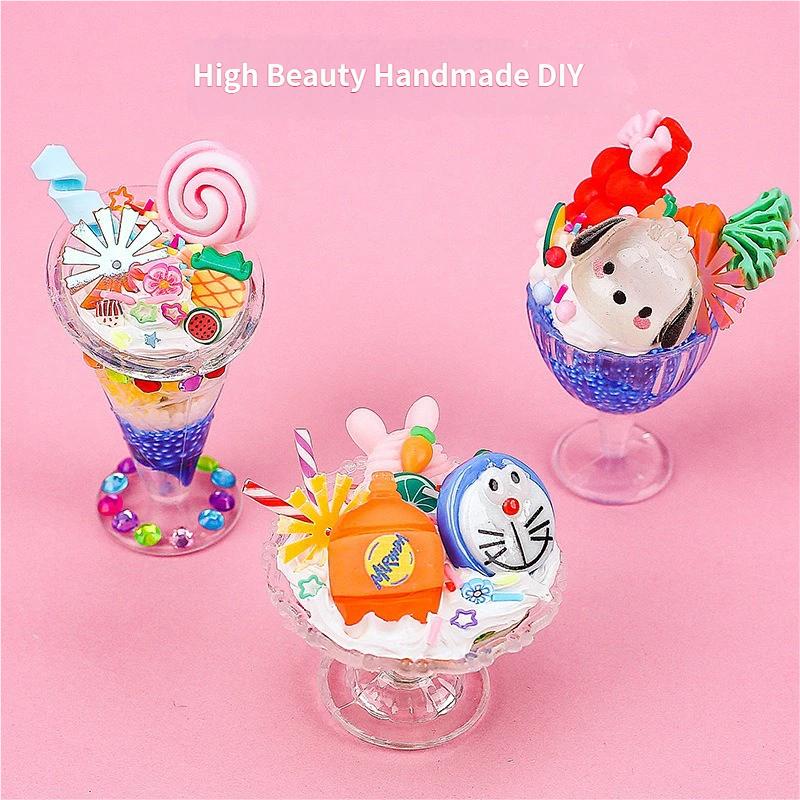 Craft Kits DIY Ice Cream Cup Decor Dessert & Crafts for Kids Ice Cream Cone Props for Fake Food Display Birthday Gifts for Girls