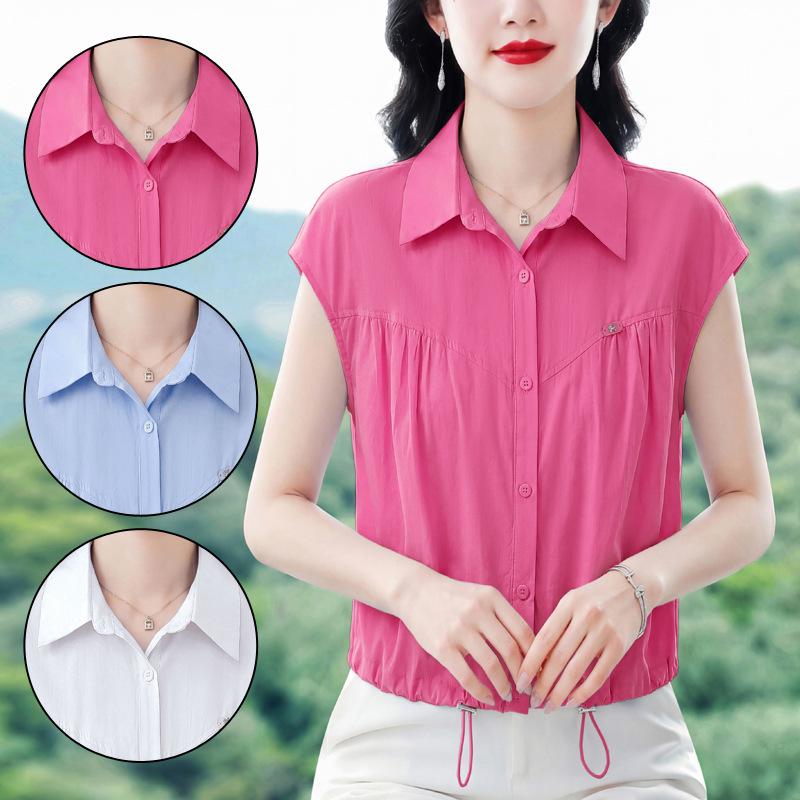 2026 Korean Summer Style Plus Size Comfort Short Sleeve Shirt - Fashionable Loose-Fit Belly Covering Top 2XL