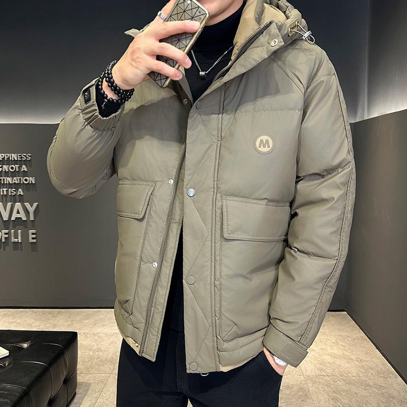 Tooling retro warm high-quality down jacket can be opened twice thickened trendy brand hooded jacket men