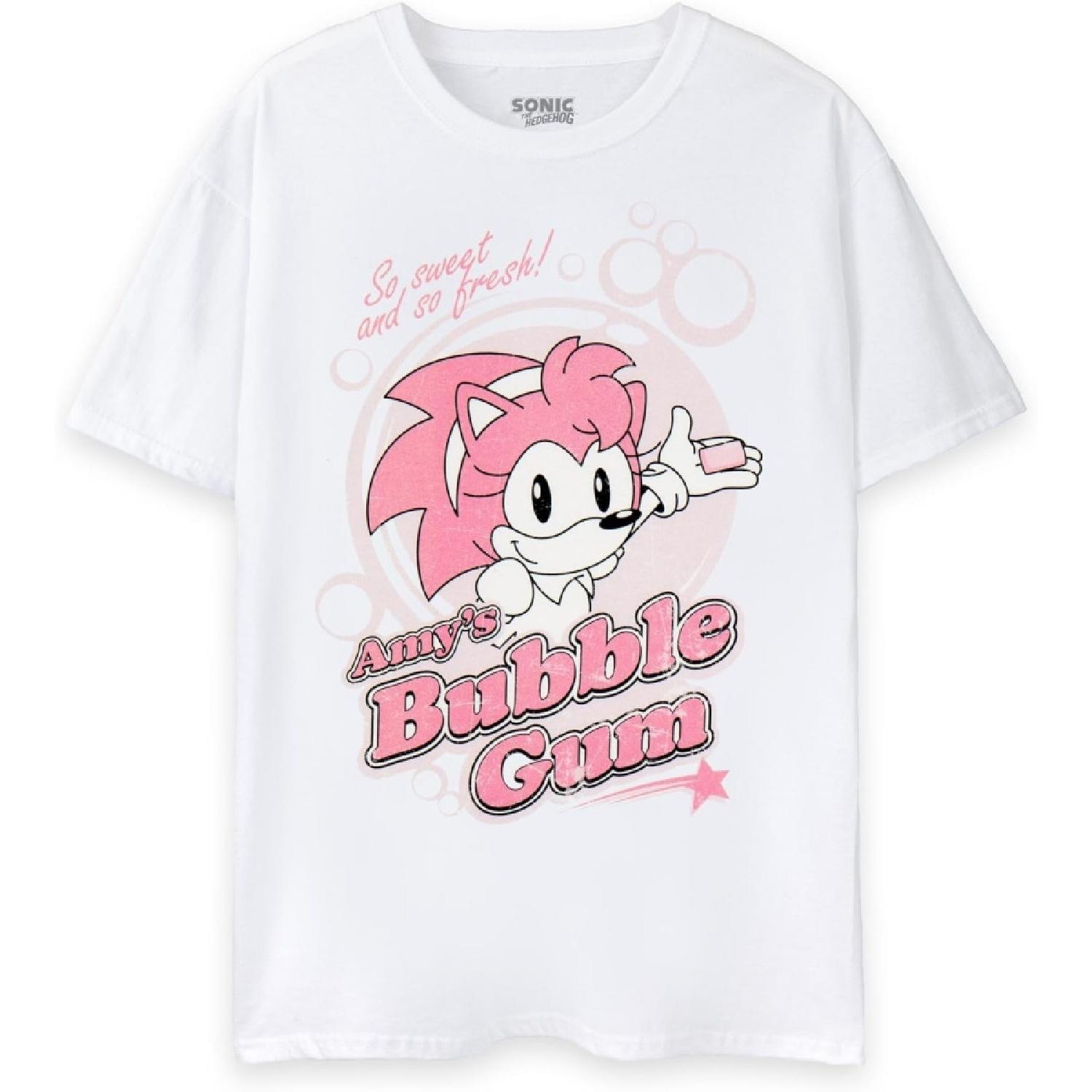 Белая женская футболка Amy s Bubblegum с Соником Ежиком _ Дизайн Эми Роуз _ Оригинальный мерч Соника для фанатов Соника S