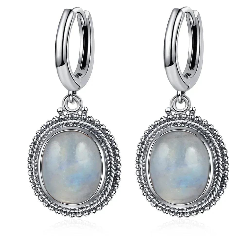

Серьги из серебра 925 пробы Винтажные Овальный кианит Женские Драгоценный камень Тонкие ювелирные изделия Вечеринка Подарок на помолвку Серьги-кольца