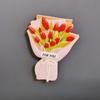 Simulation Sunflower Rose Flower Refrigerator Sticker Three-Dimensional Simple Resin Magnetic Kitchen Decoration Gift