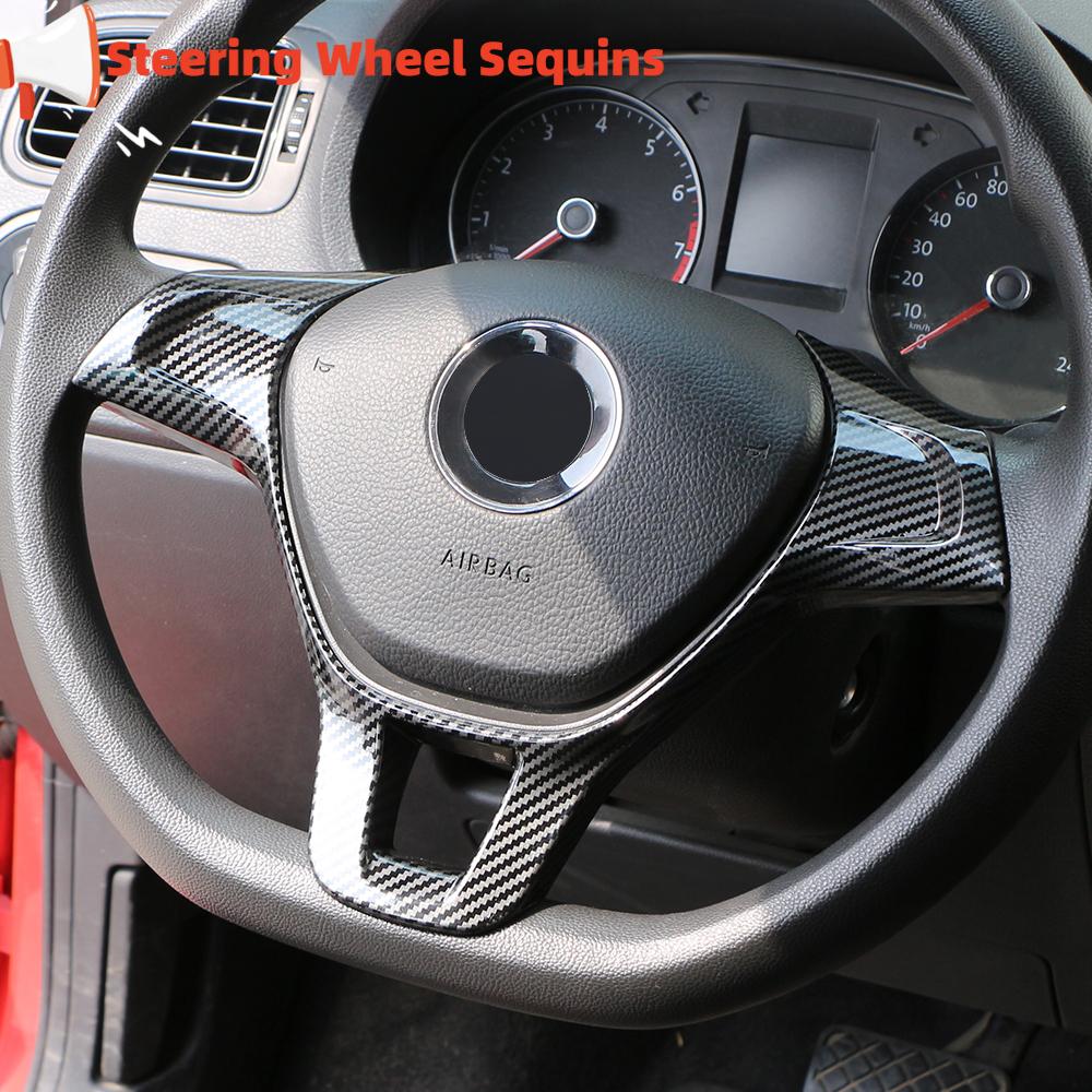 2026 Hot For Volkswagen VW Car Steering Wheel Panel Cover Sequins for Volkswagen VW Golf 7 GTI MK7 POLO 2014 2015 Jetta MK6 2015