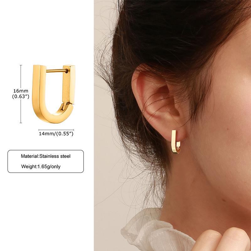 Geometric Octagon Hoop Earrings for Men, Hexagon Hoops, Stainless Steel Honeycomb Hoops Minimalist Earrings Men Jewelry