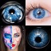 Eyeshare 1 Paar Blaue Cosplay-Kontaktlinsen für Augen Blau Heiße Anime Cosplay Linse 14.0~14.5mm Halloween Make-up Linse