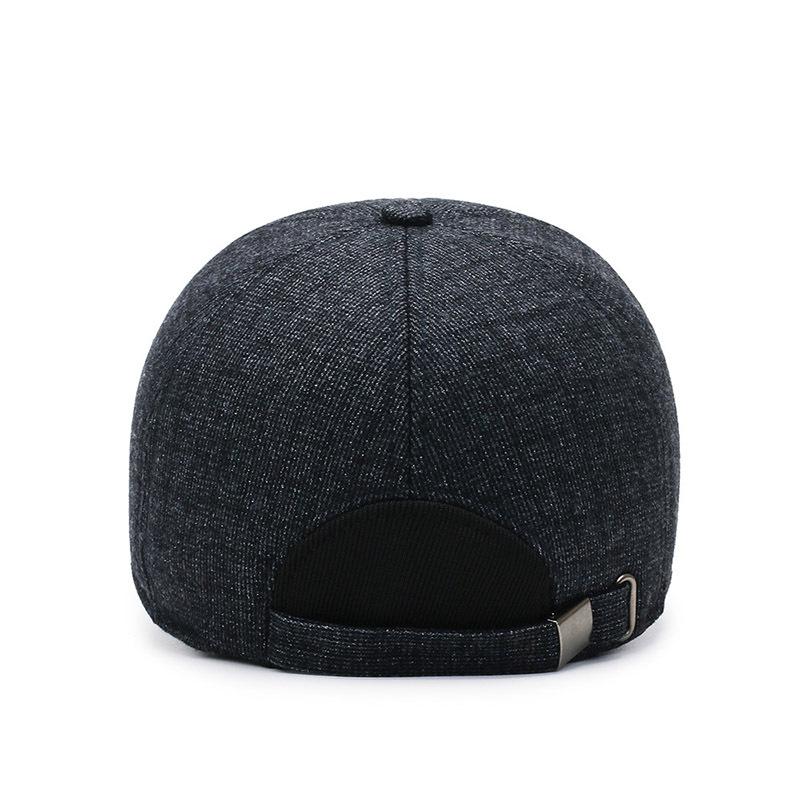 New Winter Fleece Thickened Fashion Baseball Cap Middle-aged and Elderly Simple Trend Outdoor Windproof Ear Protection Warm Hat