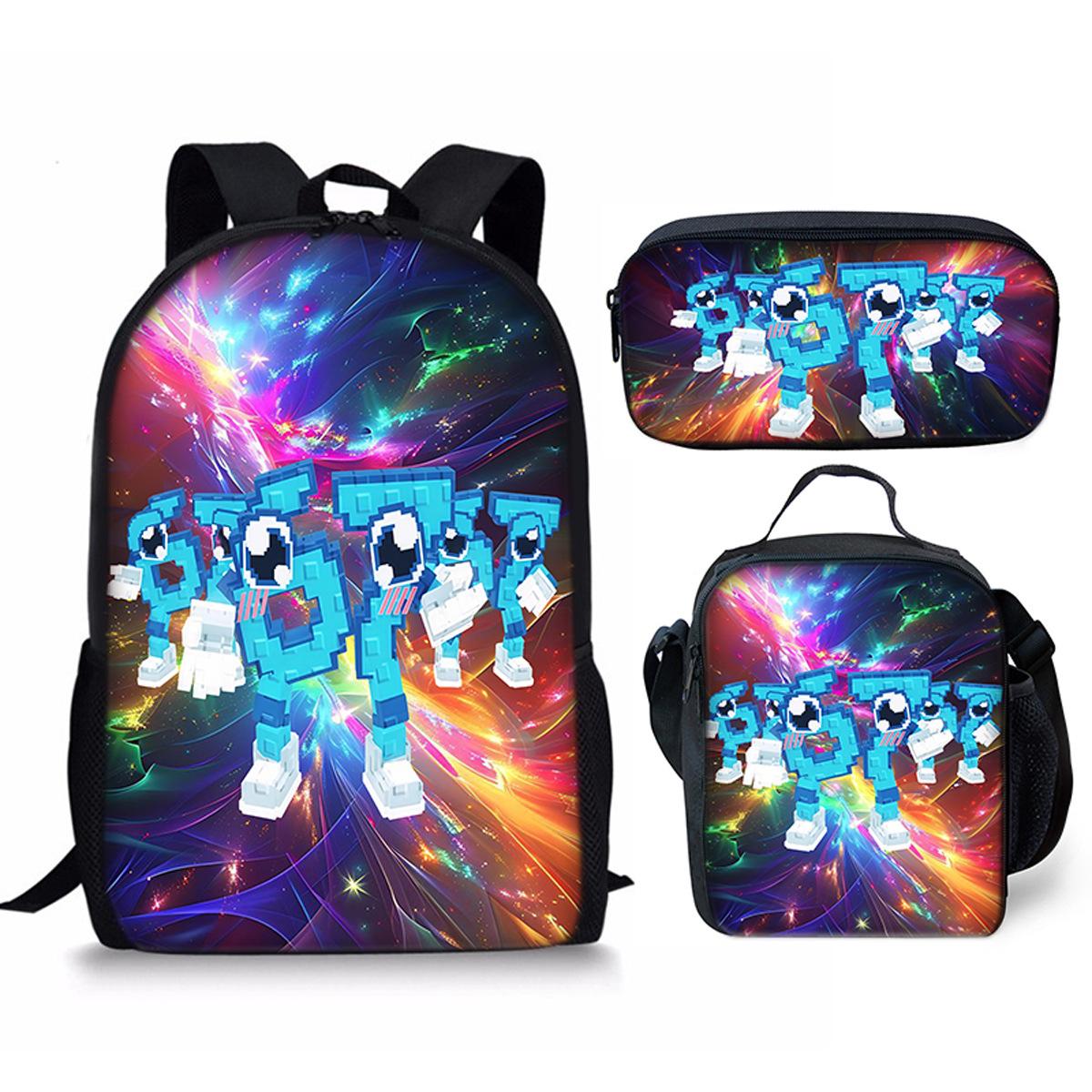 Hip Hop Populair Grappig 67 zes zeven 3D Print 3 stuks/Set leerling Schooltassen Laptop Dagrugzak Rugzak Crossbody Lunchtas Etui
