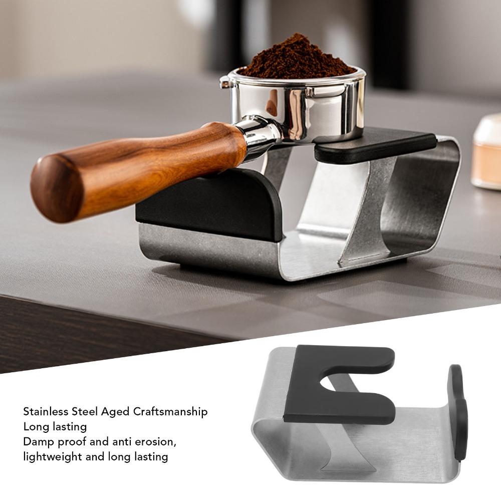 Universal Fit Coffee Tamping Station Silver Color Espresso Portafilter Stand  For Espresso Machine