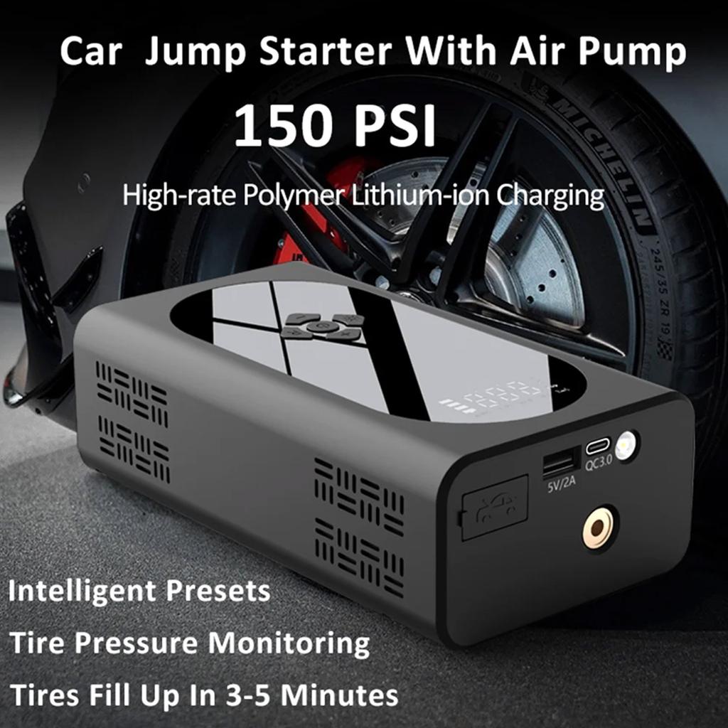 Portable Air Compressor Electric Car Pump Automatic Motorcycle Tire Inflator Digital Pressure Gauge Detect with LED Lamp