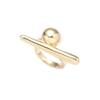 Exaggerated Glossy Geometric Metal Ring for Women – High-End French Style