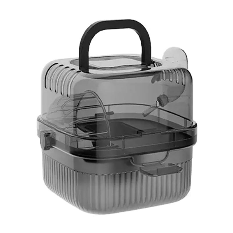 

Hamster Travel Cage Lightweight Chinchilla Carrier Bag With Handle,Breathable Hamster Habitat With Water Bottle,Large Capacity чёрный