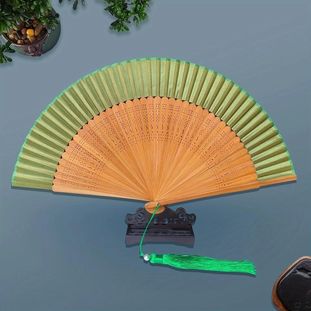 Portable Bamboo Folding Fan Foldable Short Folding Dance Folding Fan Simple and Elegant Decorative Bamboo Fan Catwalk