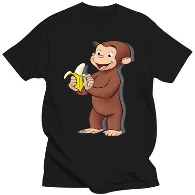 Curious George T Shirt Curious George T-Shirt 100 Cotton Classic Tee Shirt Fun Short Sleeves Plus Size  Printed Male Tshirt