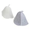 2pcs Sauna Felt Hats Water Absorption Head Protection Shower Bathing Hat for Women Men Grey White